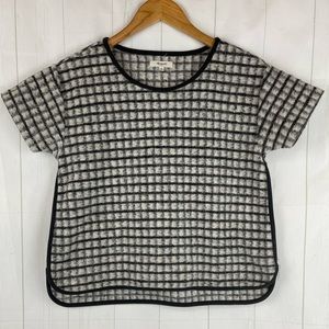 Madewell Gray Plaid Wool Top Size S